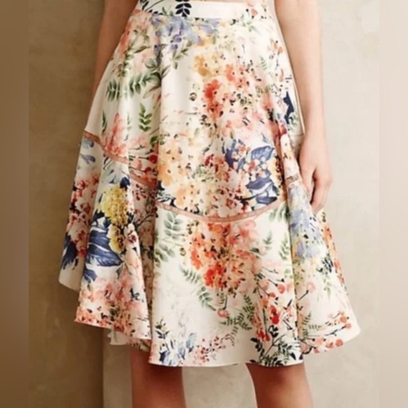 Anthropologie Ranna Gill Floral Asymmetrical Skirt - Picture 4 of 4